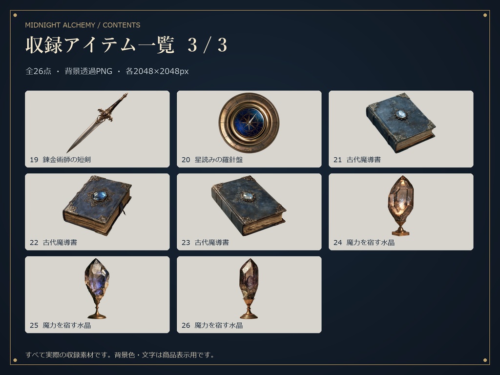 深夜の錬金術工房|ファンタジーTRPG魔法道具26点セット