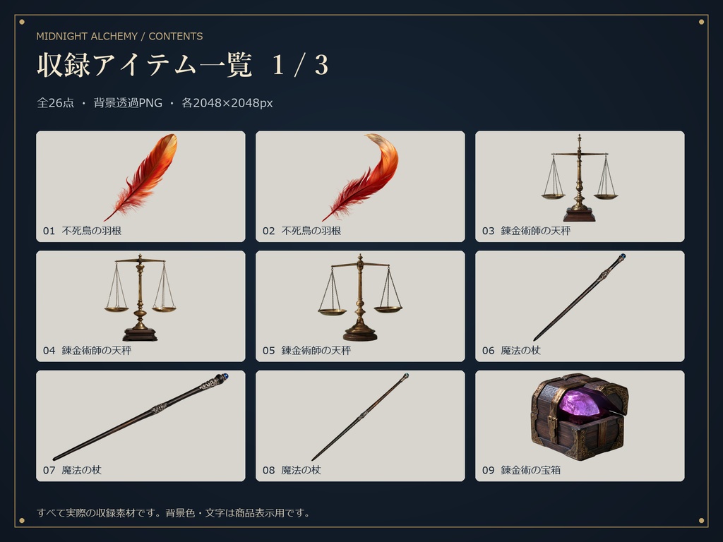 深夜の錬金術工房|ファンタジーTRPG魔法道具26点セット