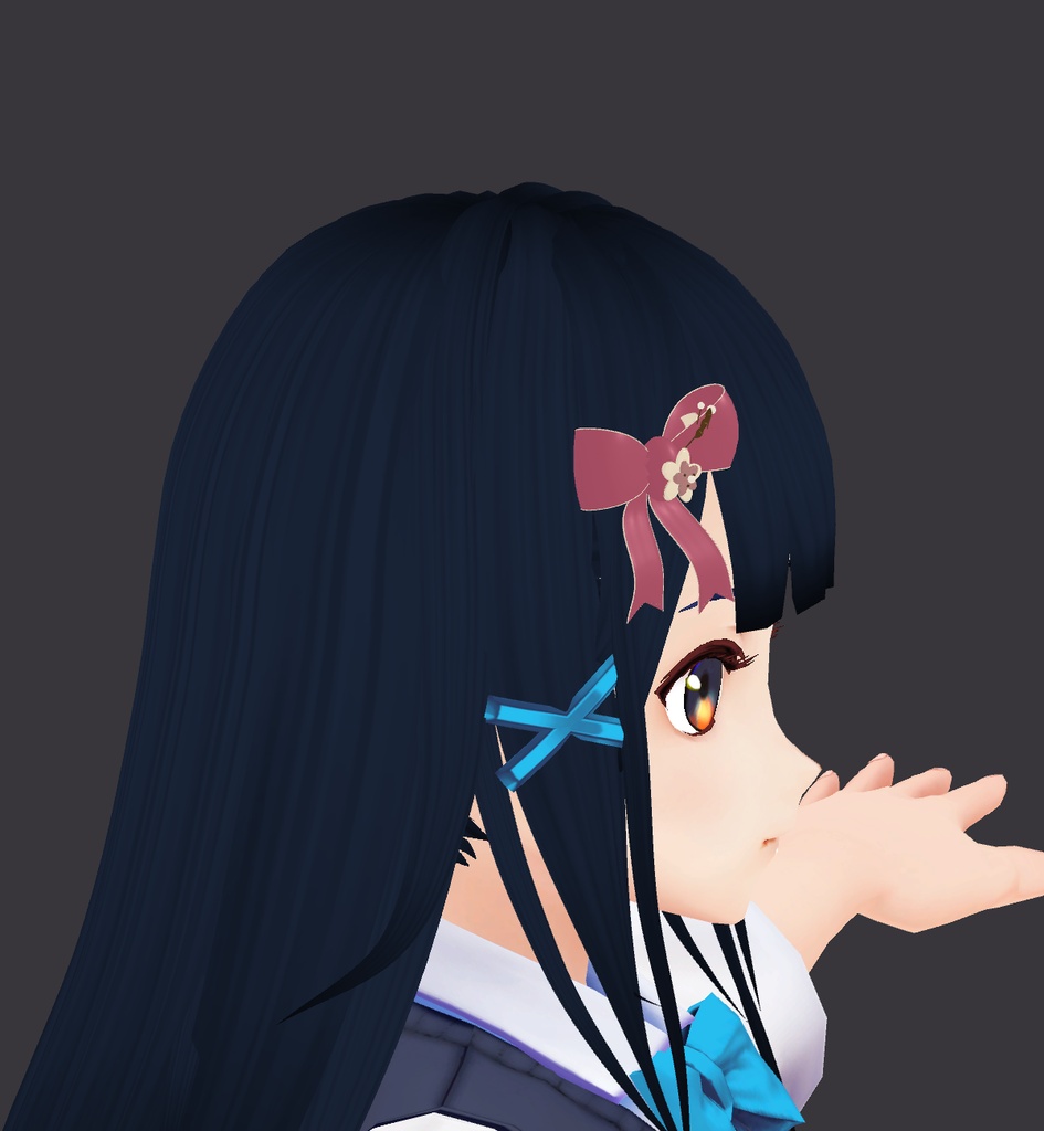 【10色セット】Petal Ribbon|陶花とパールのリボン髪飾り【MA設定・PhysBone付き】