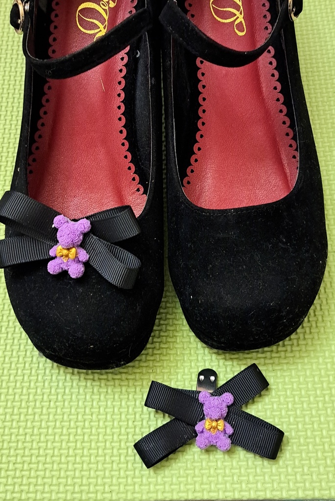 くまちゃんシューズクリップ(黒)