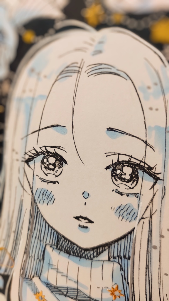 完売御礼【ミニ色紙原画】「薔薇と詩季」コピックイラスト