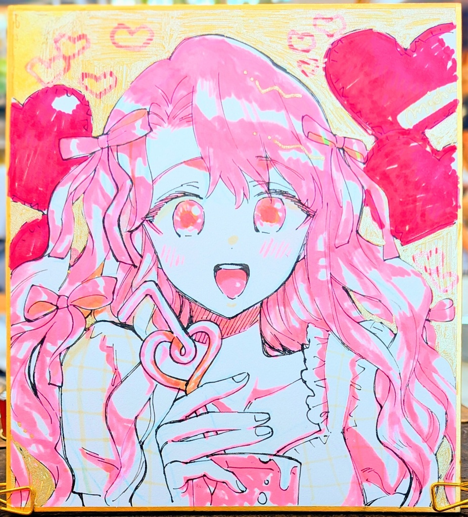 ご成約済アナログ【SummerPink】一点もの色紙