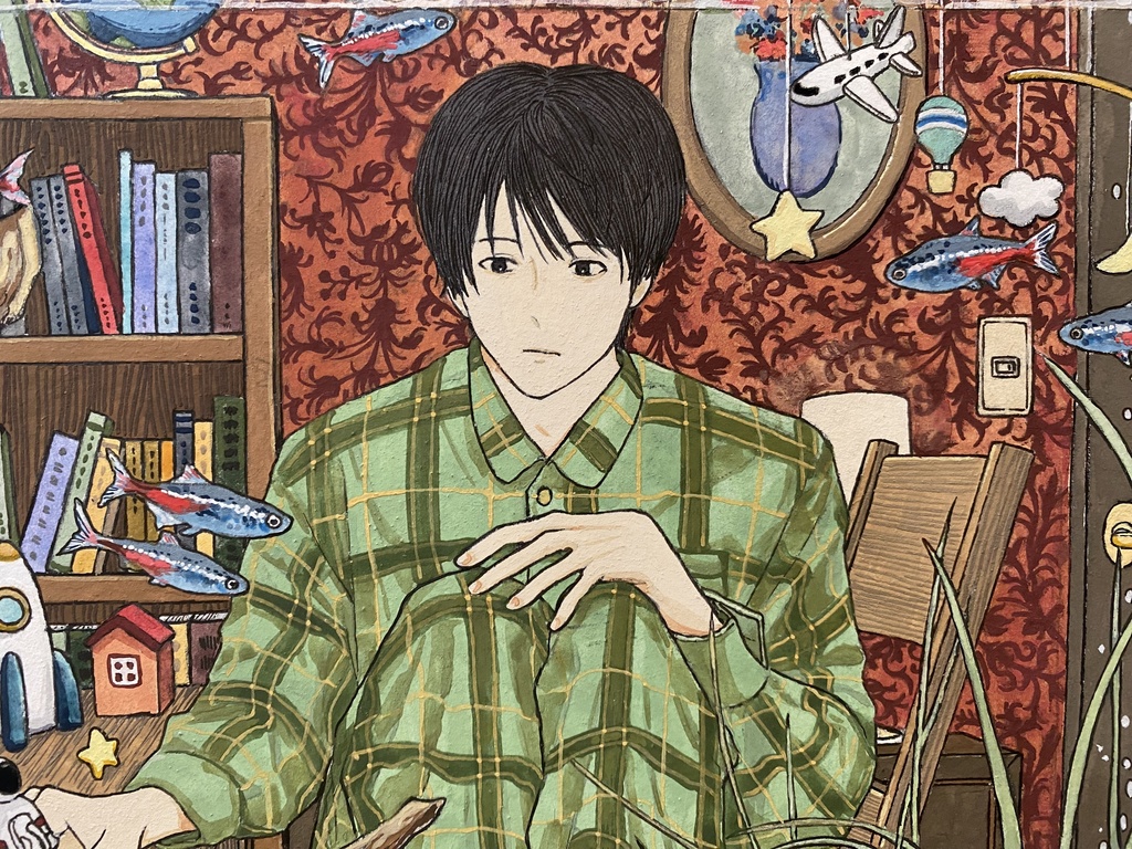 原画 水槽のなか