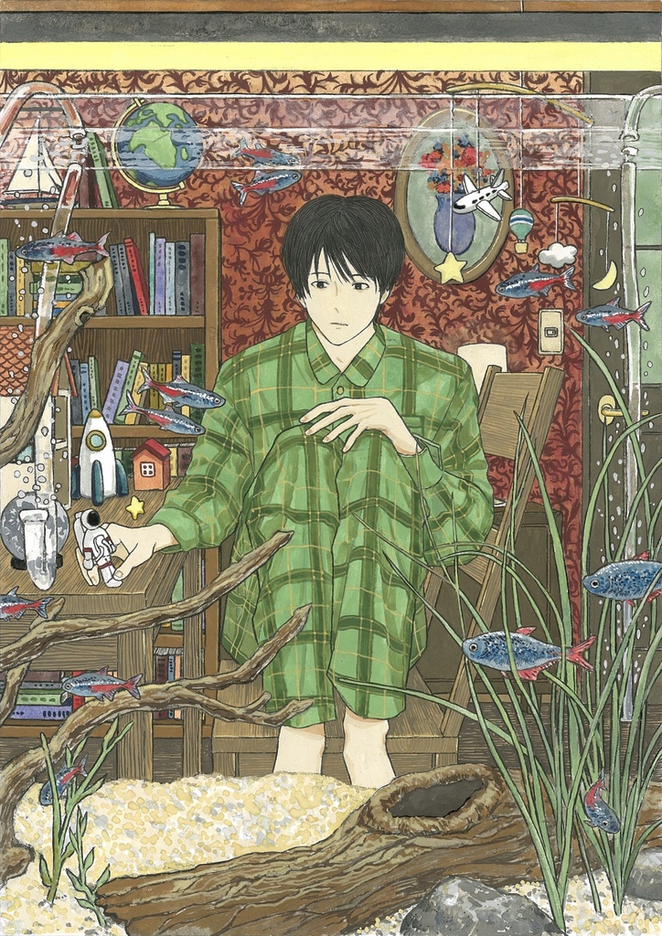 原画  水槽のなか
