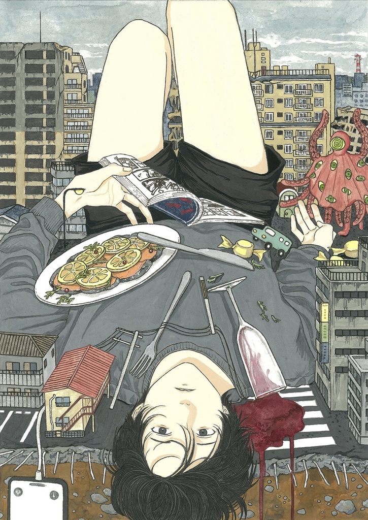 原画  街にいる