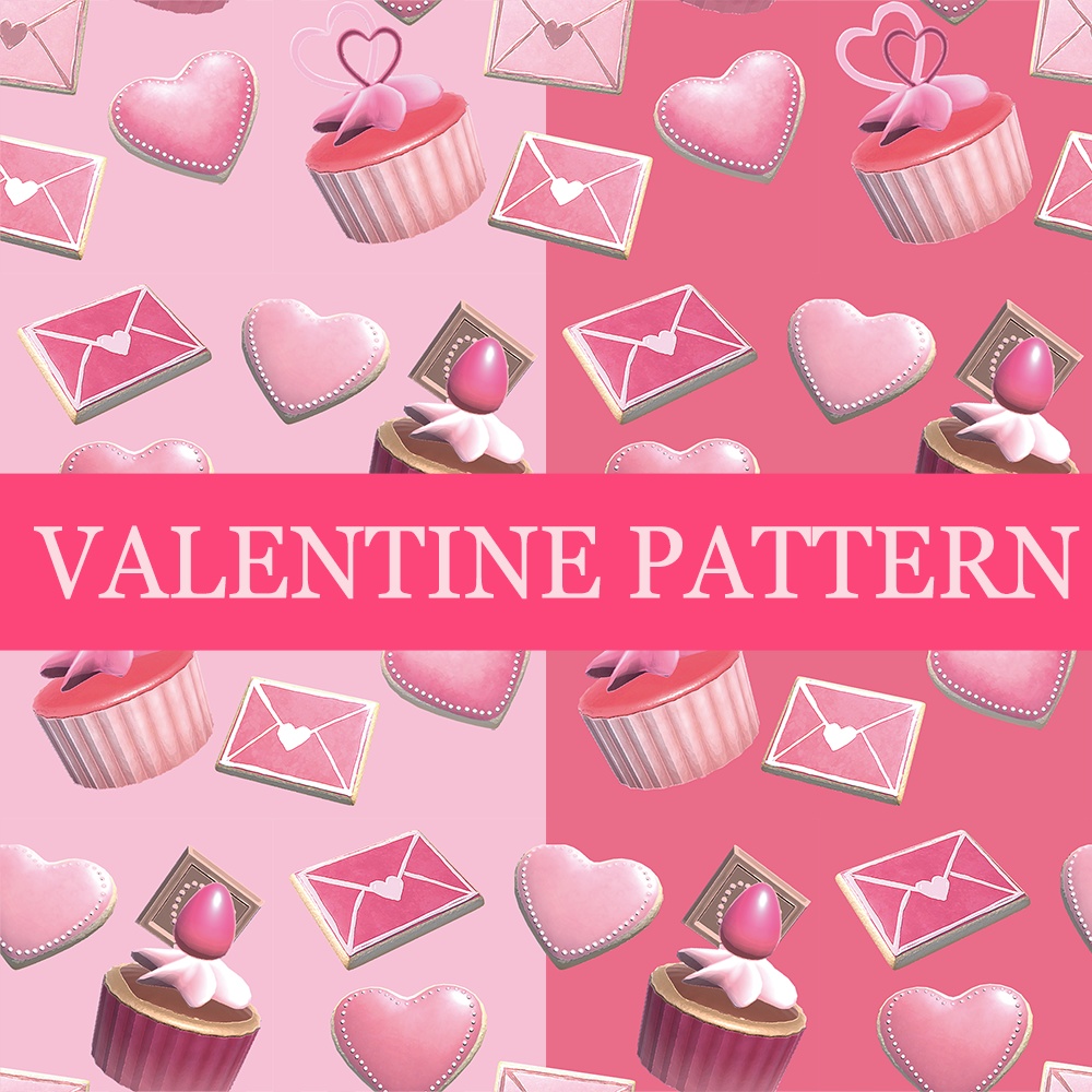 【フリー素材・パターン】Valentine Pattern