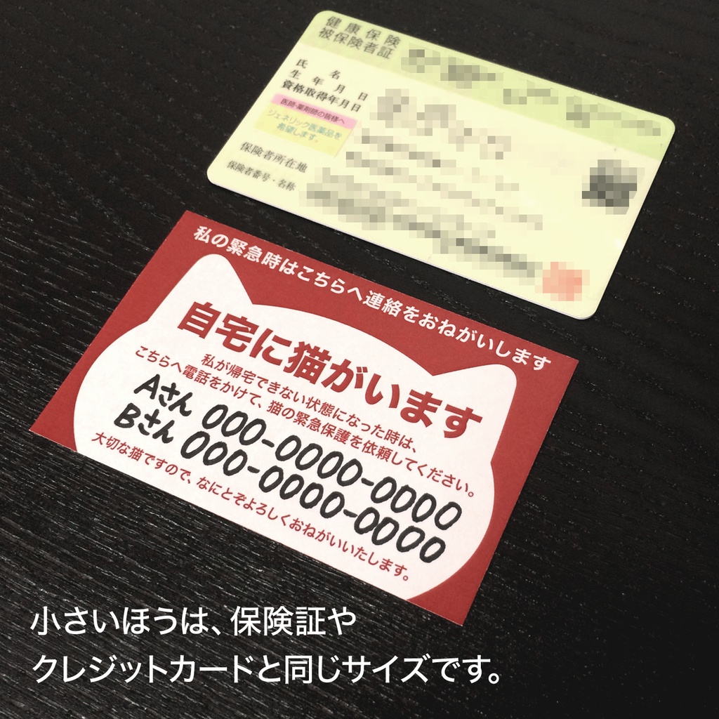 猫のレスキューカード(PDFデータ)無料