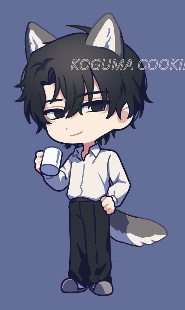 アクリルスタンド&ステッカー「紫お兄さん・ケモ耳バージョン」(催〇×監〇×快楽堕ち)