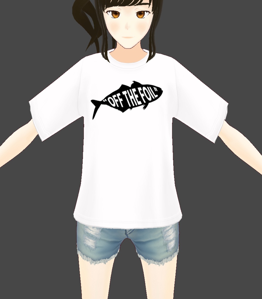  NYANS TシャツOFF THE FOIL　【Vroid 衣装】