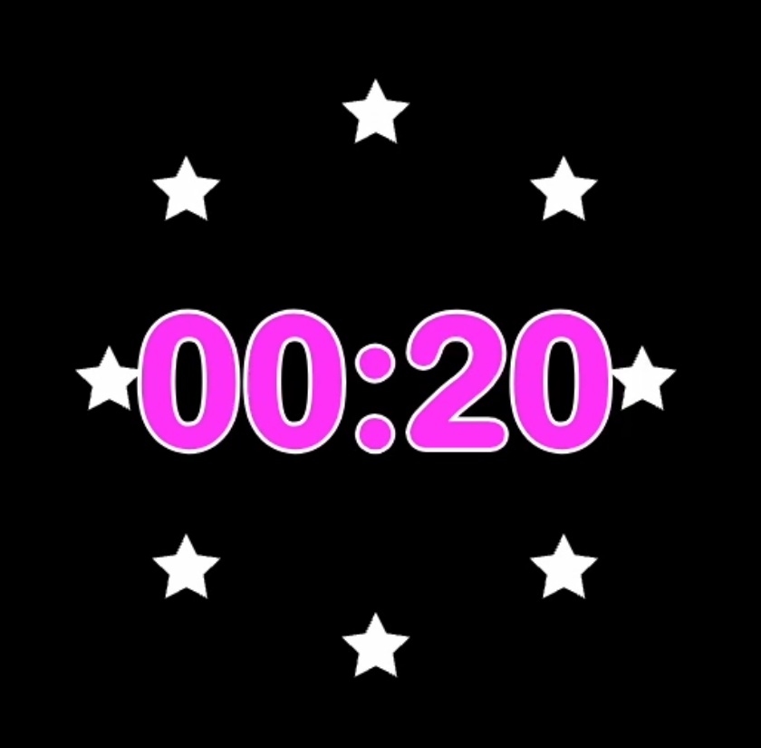 【商用利用OK】星が消えていく20秒カウントダウンタイマー(OBS/動画編集向け)