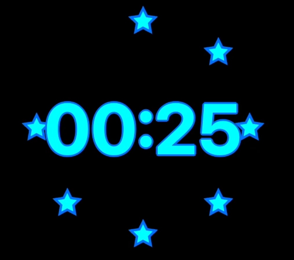  公開中 【商用利用OK】星が消えていく２５秒カウントダウンタイマー（OBS/動画編集向け）