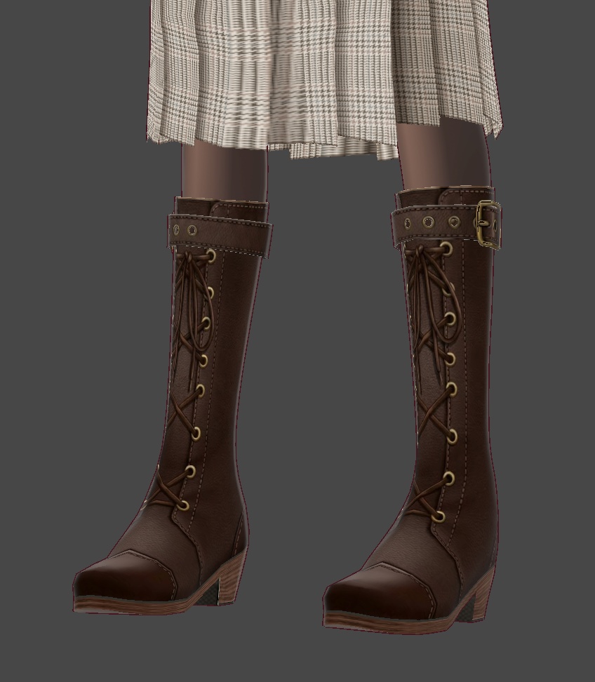スタンダードミドルブーツ(VRoid用)