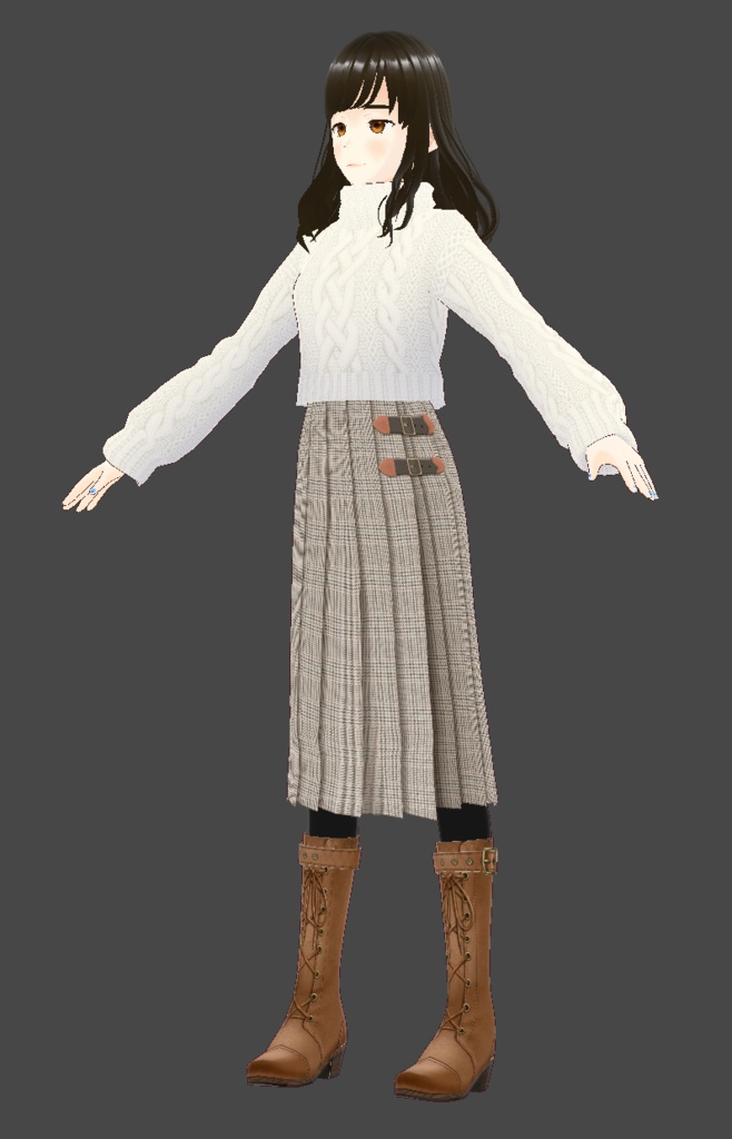 スタンダードミドルブーツ(VRoid用)