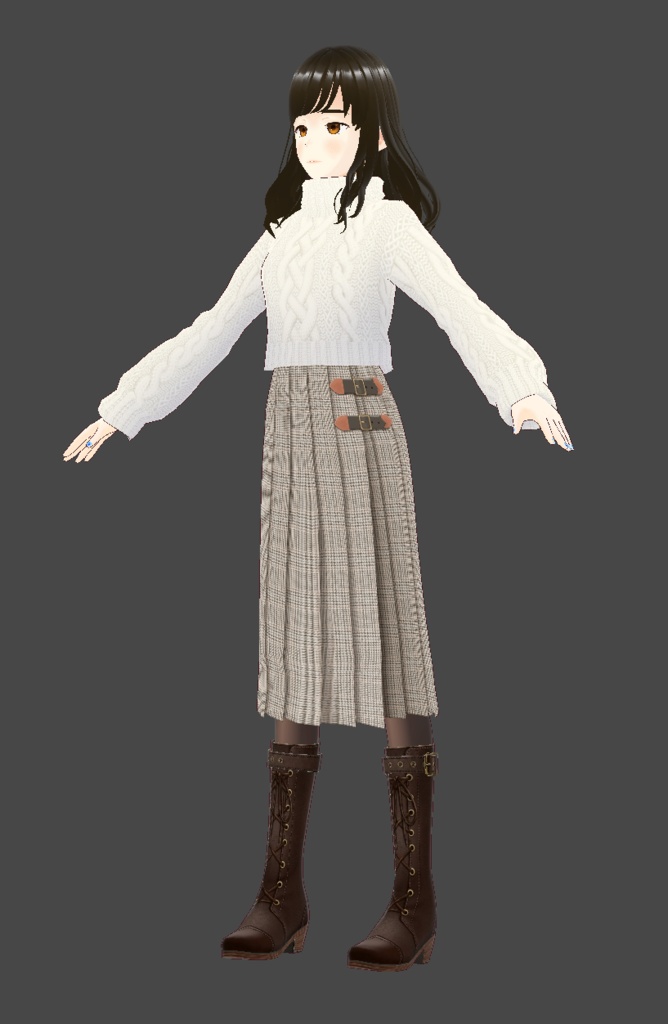 スタンダードミドルブーツ(VRoid用)