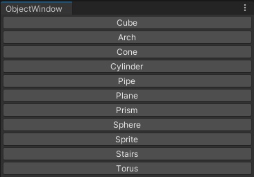 unity製作時に物体を表示するボタン
