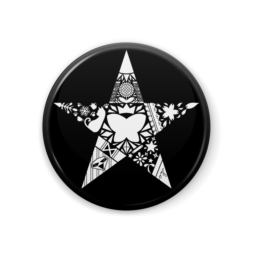 ビタクリ缶バッジ_白_黒地
