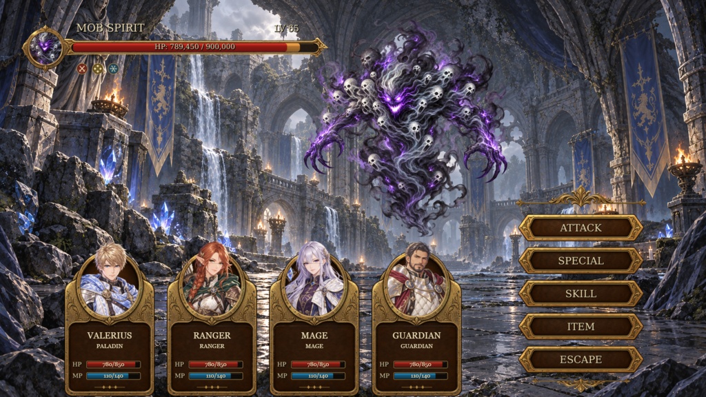 ファンタジーRPG UIアセット