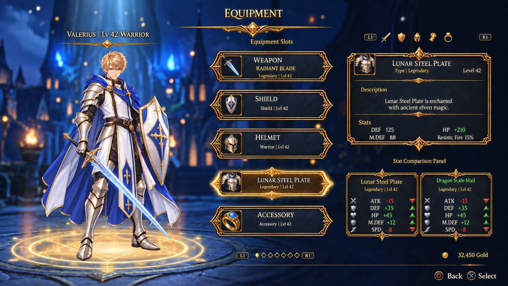 ファンタジーRPG UIアセット