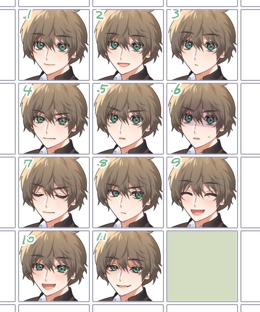 【TRPG立ち絵セット6】茶髪 男子高校生 制服 学生 少年 男性