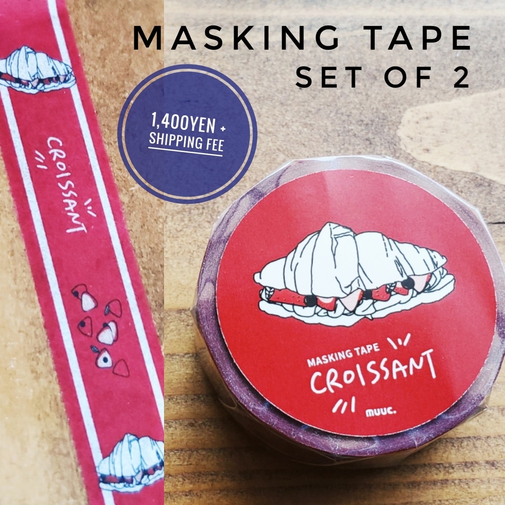【マスキングテープ】2個セット CROISSANT (イラストカード1枚付き)