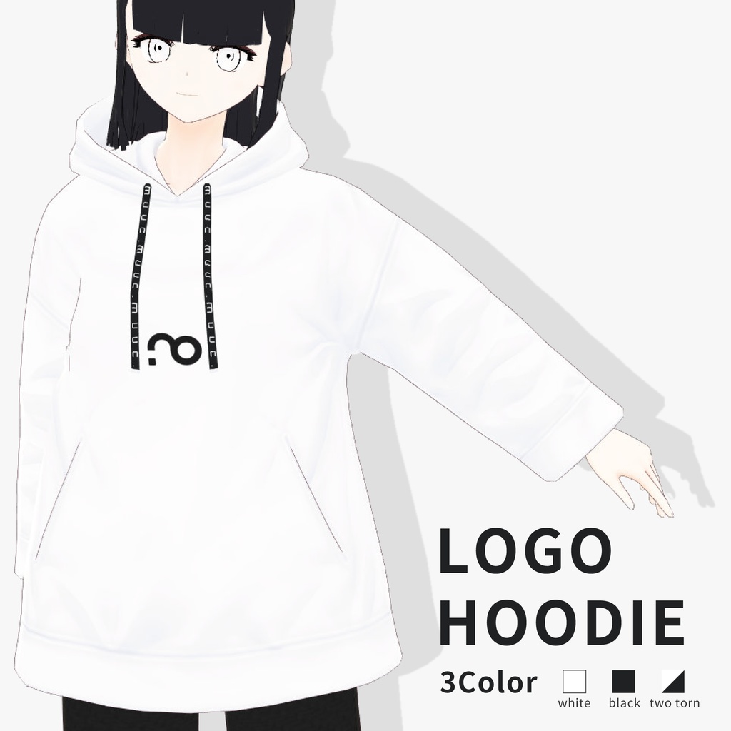 [VRoid Clothes] Logo hoodie - muuc. web shop - BOOTH