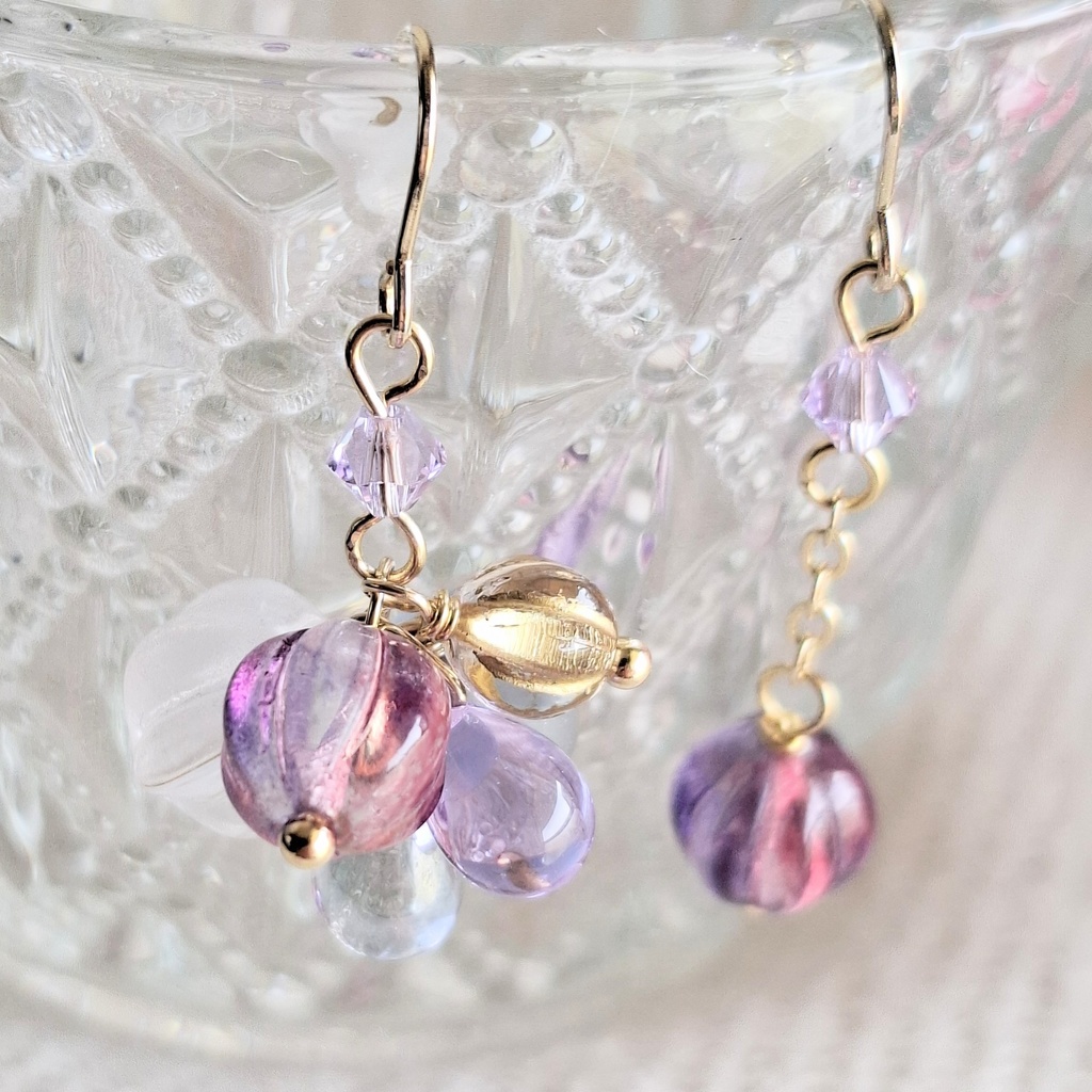 人魚の泡~恋~チェコガラスの泡になって ピアス/イヤリング/ノンホールピアス