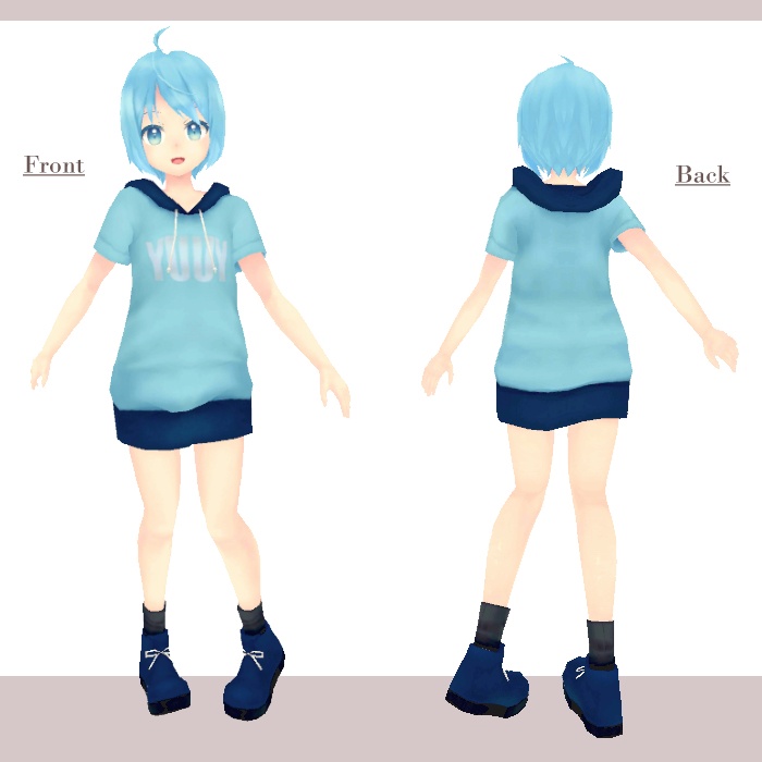 VRChat向けオリジナル3Dモデル <Cyan シアン>