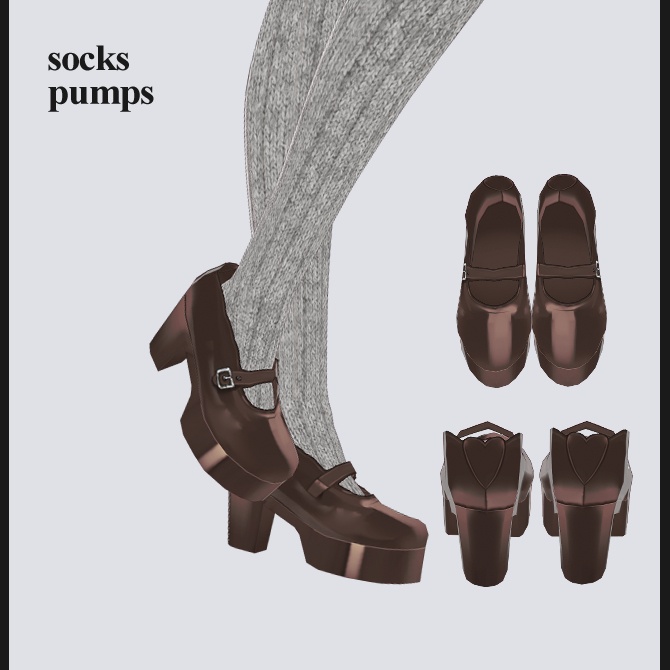 【5点セット】ニットワンピース&パンプスセット(cheongsam dress)【Vroid 衣装】