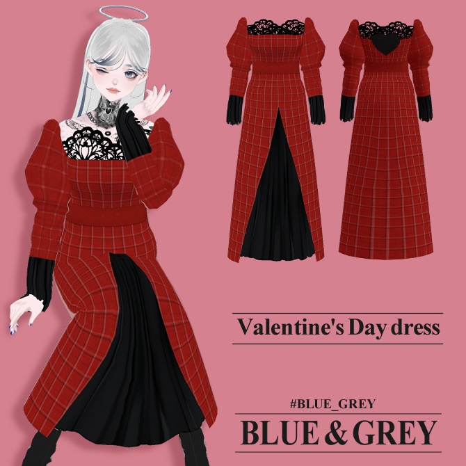【無料/FREE】バレンタイン・ワンピース(Valentine's Day dress)【Vroid 衣装】