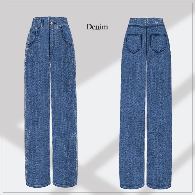 Tops and denim Bustier set【VRoid 衣装】