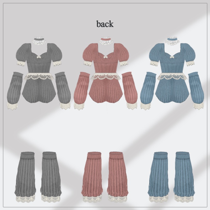【3 color】knit set【VRoid 衣装】