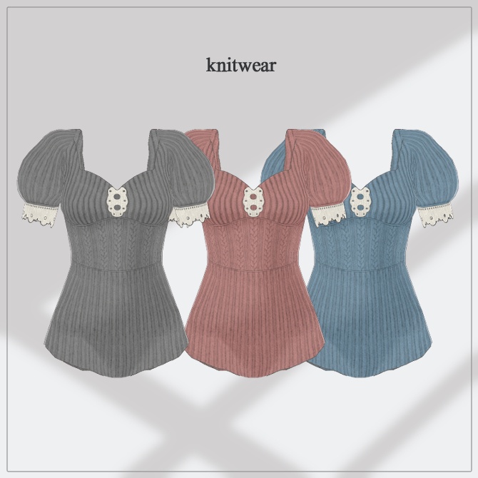 【3 color】knit set【VRoid 衣装】