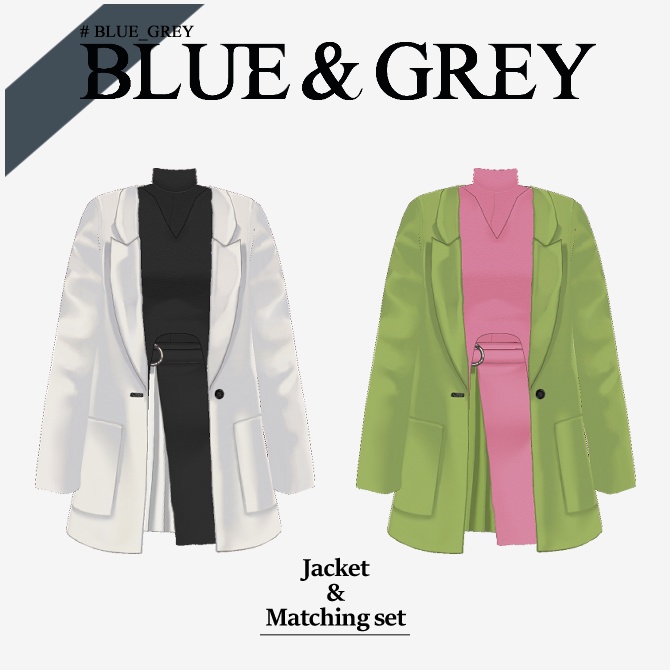 【2 color】Jacket & Matching set【VRoid 衣装】