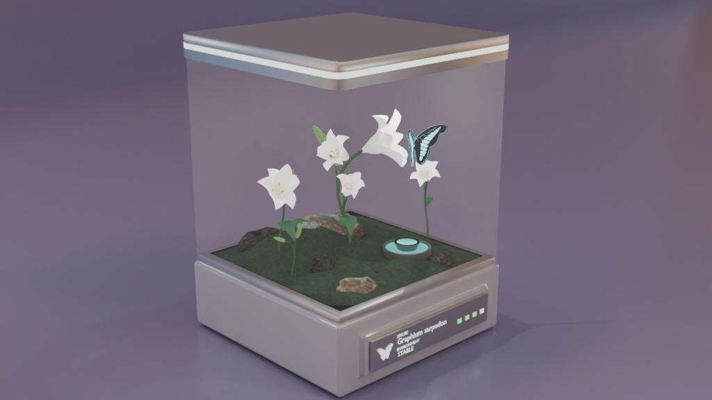 Butterfly Pod 蝶のテラリウムインテリア(ループアニメーション付き)
