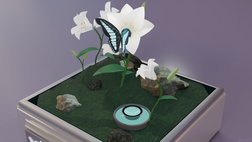 Butterfly Pod 蝶のテラリウムインテリア(ループアニメーション付き)