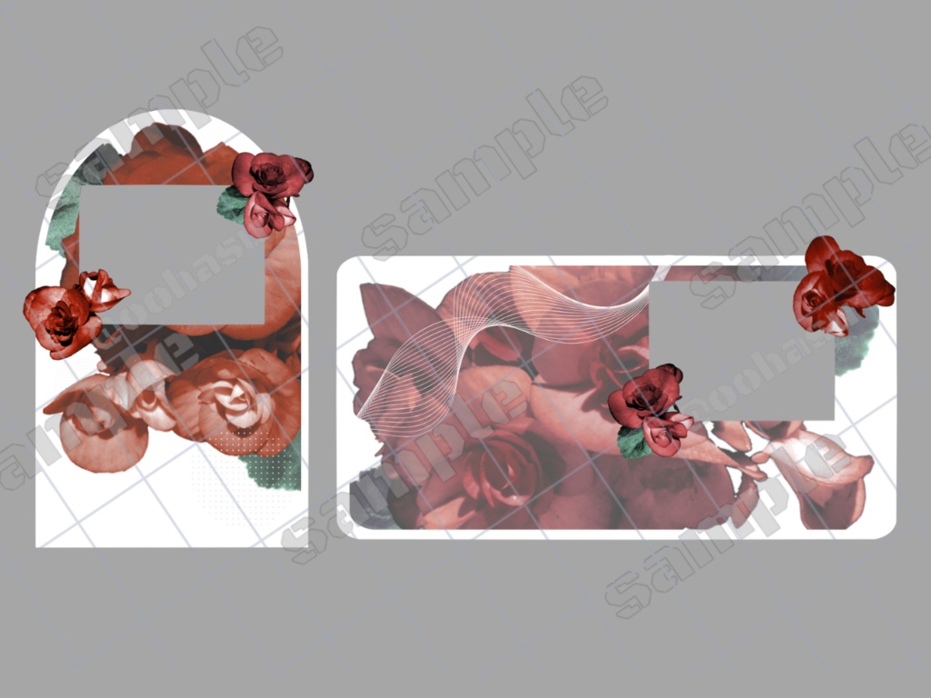 【無料有】赤い花の部屋素材