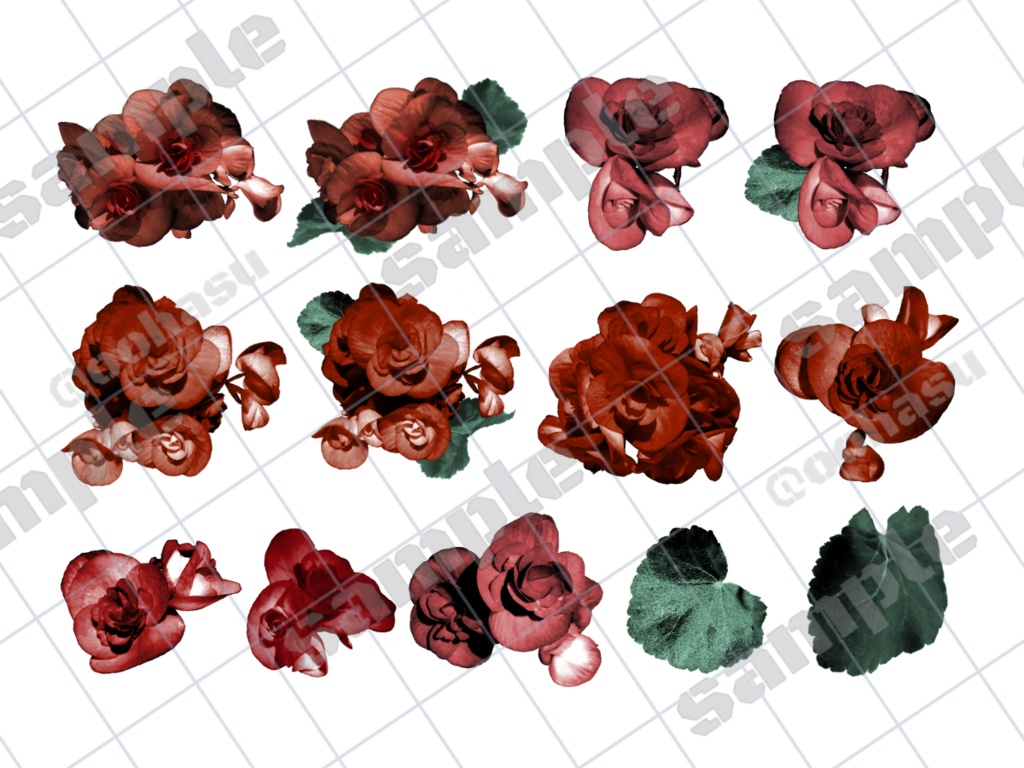 【無料有】赤い花の部屋素材