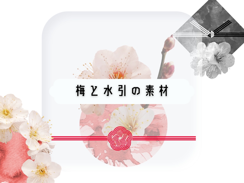 【無料有】梅と水引の素材
