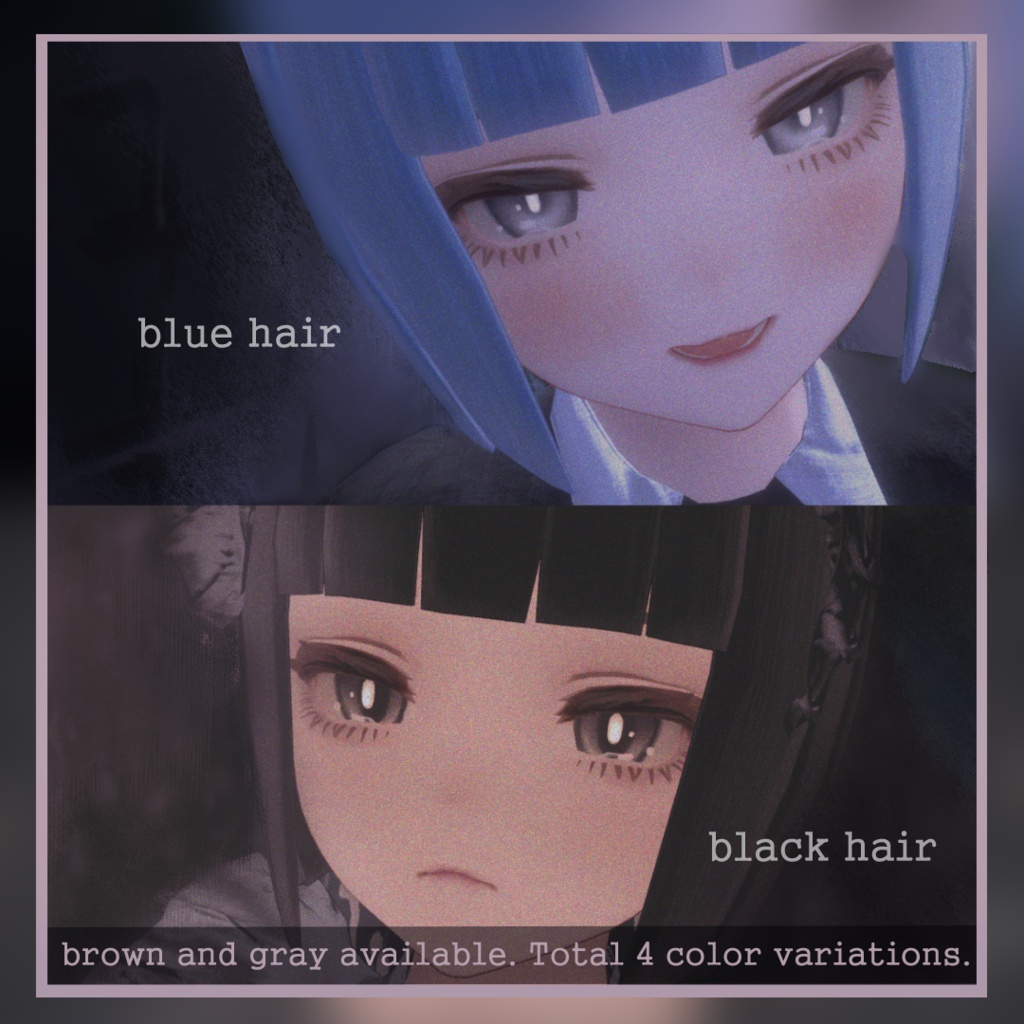 【VRChat】マリシア専用髪型-BobCut-prototype-4color【MA設定済み】