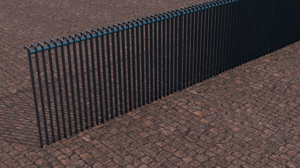 3Dモデル-フェンス-