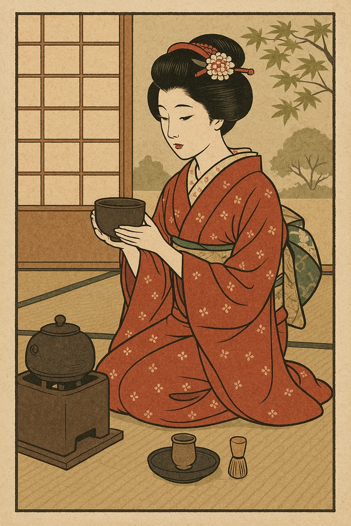 茶道の美 – 優雅な芸者  