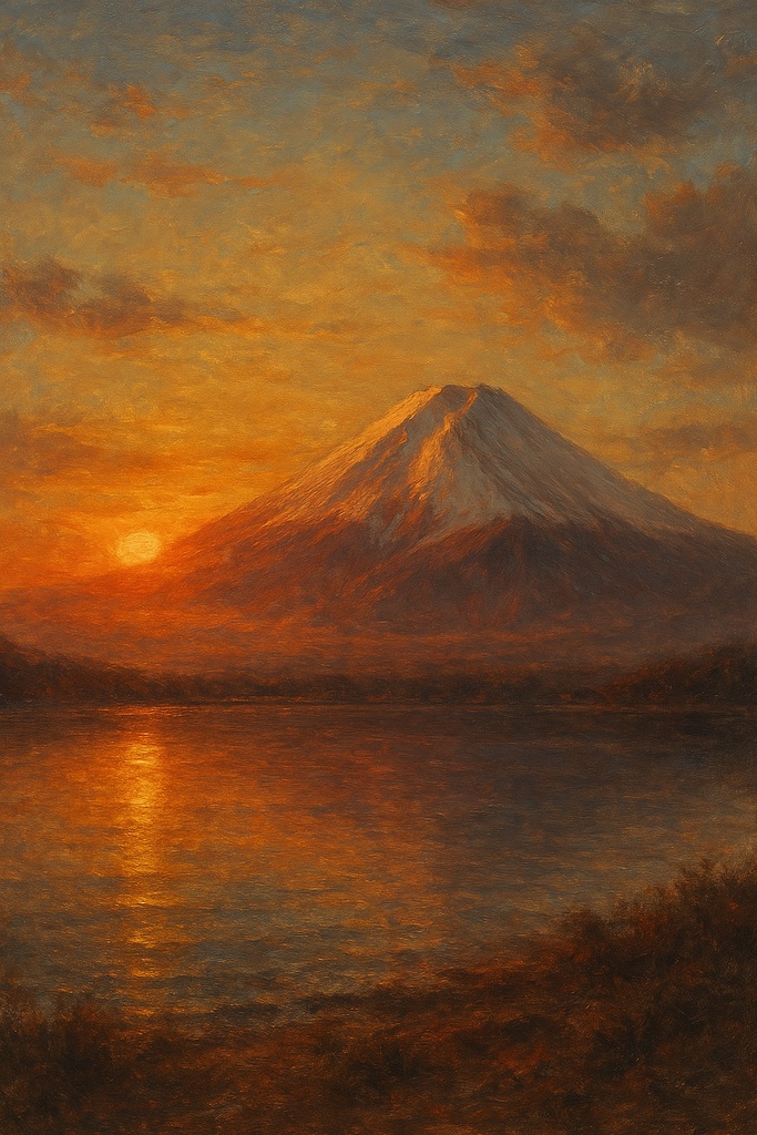 富士山の夕暮れ