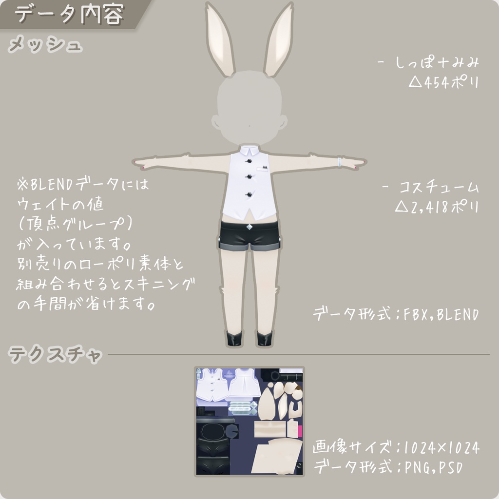 【ロポさん/コスチューム】ケモノクロB