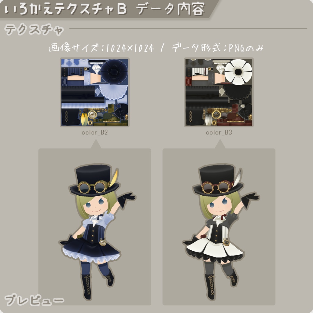 【ロポさん/エトセトラ】いろかえテクスチャ / スチームパンク