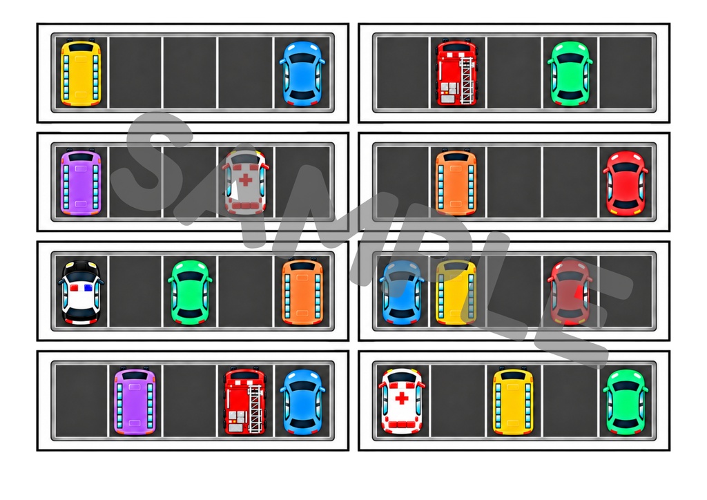 数字と色の車マッチング