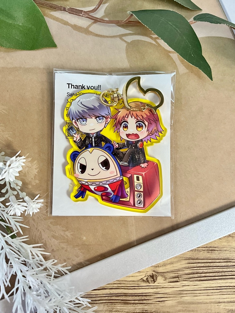 P4相棒&ぺらックマクリアレモンアクリルキーホルダー