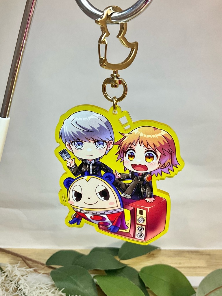 P4相棒&ぺらックマクリアレモンアクリルキーホルダー