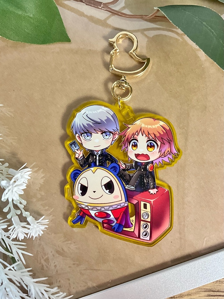 P4相棒&ぺらックマクリアレモンアクリルキーホルダー