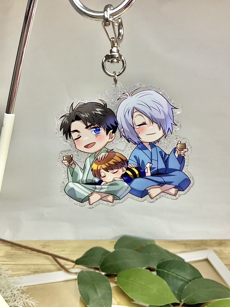 ゲ謎 水木+ゲゲ郎+鬼太郎ホログラムアクリルキーホルダー【酒】