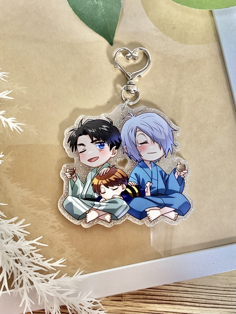 ゲ謎 水木+ゲゲ郎+鬼太郎ホログラムアクリルキーホルダー【酒】